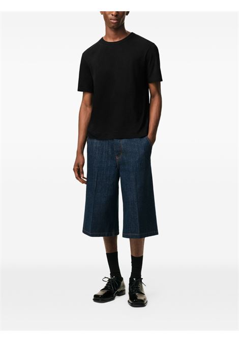 t-shirt solid mercerized uomo nera AMI PARIS | HTS367.JE0211001